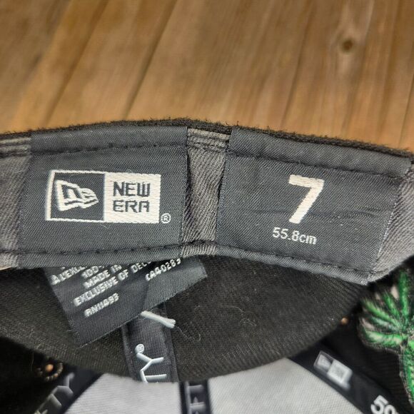 New Era 59fifty San Diego Padres Fitted 7" Hat Cap Black Beach Palm Summer MLB - Picture 10 of 11